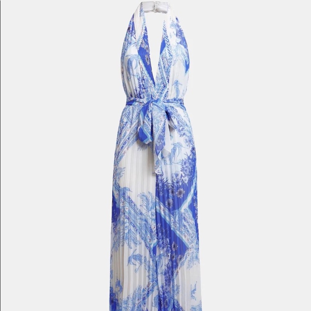 New Guess Marciano Forever Pleated Halter Sleeveless Wide Leg Jumpsuit M 6 - Picture 6 of 6